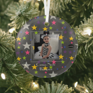 Photo Ornament with stars and name HAMbyWG