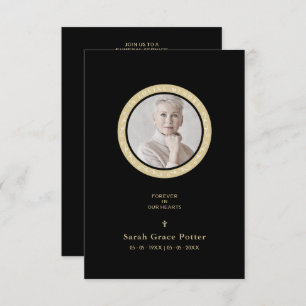 Photo Ornamental Remembering Loved One Funeral Card