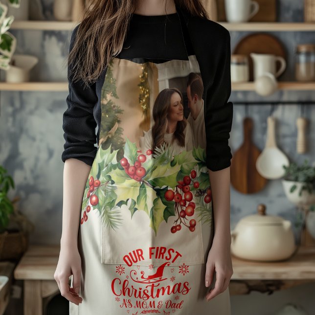 Photo Our First Christmas as Mum and Dad  Apron (Creator Uploaded)