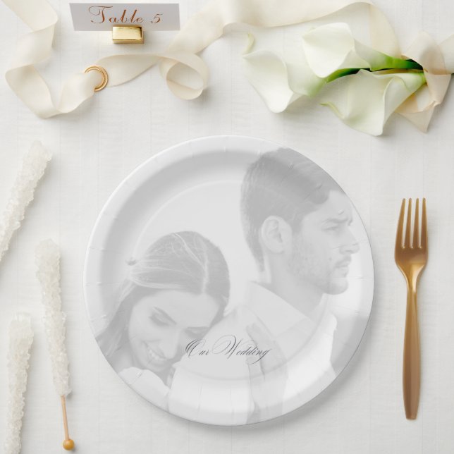 Photo Our Wedding Reception Paper Plate (Wedding)