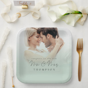 Photo Overlay Congrats New Mr Mrs Sage  Paper Plate
