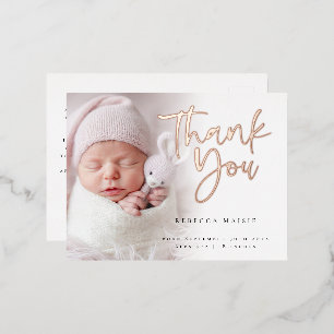 Photo Overlay Foil Thank You BIrth Announcement