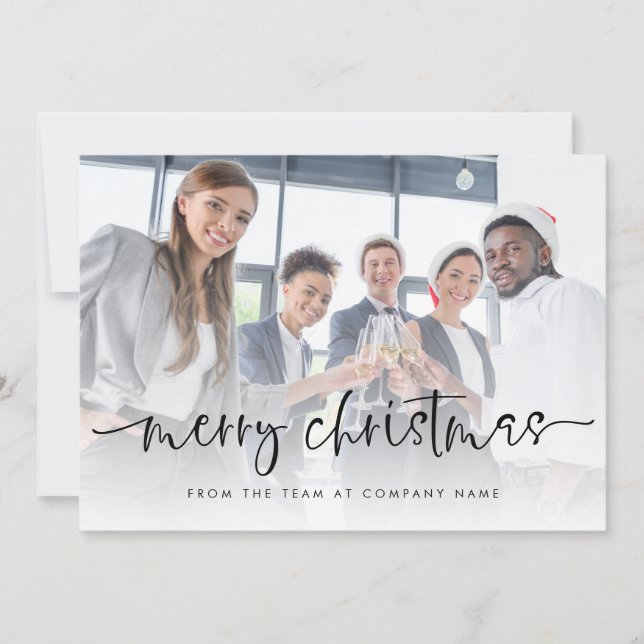 Photo Overlay Logo Corporate QR Code 2026 Calendar Holiday Card (Front)