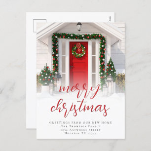 Photo Overlay Merry Christmas Script New Home Holiday Postcard
