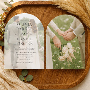 Photo Overlay Minimalist Modern Wedding Invitation