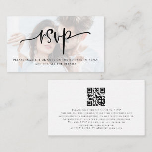 Photo Overlay Script QR Code Wedding RSVP Enclosure Card
