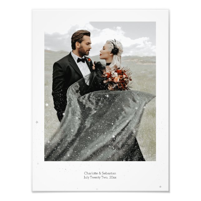 Photo Overlay Silver Stars Personalised (Front)