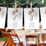 Photo Overlay Wedding Guest Name Table Number card<br><div class="desc">Photo Overlay Wedding Guest Name Table Number card available digitally and printed. Easily personalise the text with each table number and your guest names which will update simultaneously on both sides. Replace the sample photo on each side with your own favourites. Add each table number to your cart separately.</div>