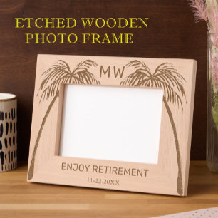 Photo Palm Trees Enjoy Retirement Monogram Etched Frames