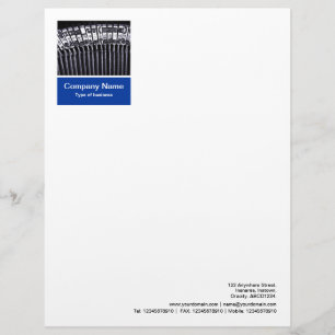 Photo Panel - Navy Blue - Typewriter Letterhead