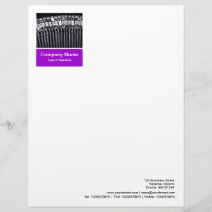 Photo Panel - Purple - Typewriter Letterhead Design