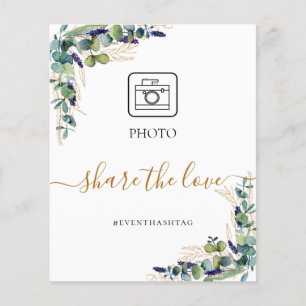 Photo party Instagram hashtag eucalyptus greenery Flyer
