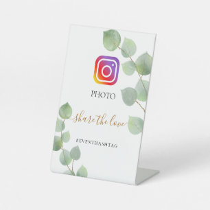 Photo party Instagram hashtag eucalyptus  Pedestal Sign