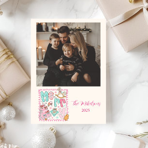Photo Pastel Merry Christmas Holiday Card