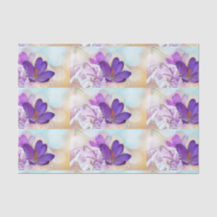 Photo Pattern of a Pretty Purple Spring Crocus Tissue Paper