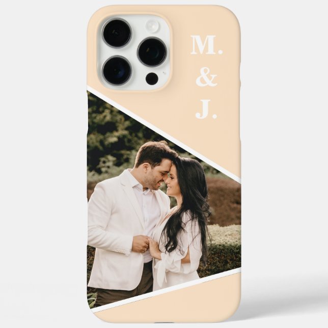 Photo Peach Monogram Case-Mate iPhone Case (Back)