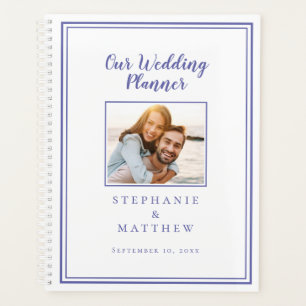 Photo Periwinkle Blue White Simple Modern Wedding Planner