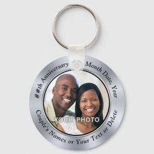 Photo Personalise 10 Year Anniversary Party Favour Key Ring