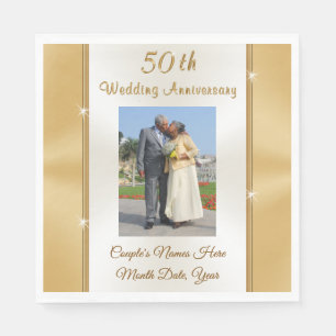 Photo Personalise 50th Wedding Anniversary Napkins