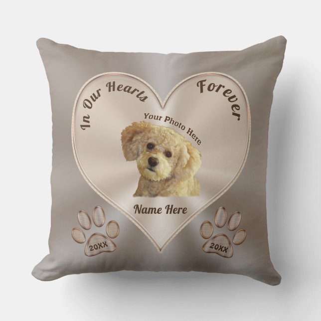 Photo Personalise Condolences for Loss of Dog Gift Cushion (Front)