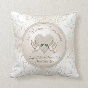 Photo Personalise Cotton Gifts for 2nd Anniversary Cushion