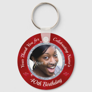 Photo, Personalised 40th Birthday Favours for Her Key Ring