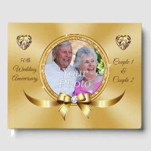 Photo, Personalised 50th Wedding Anniversary Guest Book