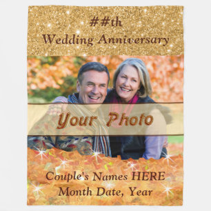 Photo Personalised Anniversary Blanket by Year