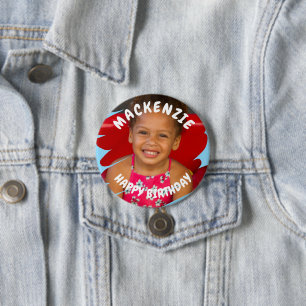 Photo Personalised Birthday 7.5 Cm Round Badge