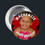 Photo Personalised Birthday 7.5 Cm Round Badge<br><div class="desc">Create a Custom unique customised personalised Photo button from Ricaso - with a scribble frame that will show your photo or even your own artwork off in a trendy way. Ideal for birthdays or other fun occasions.</div>