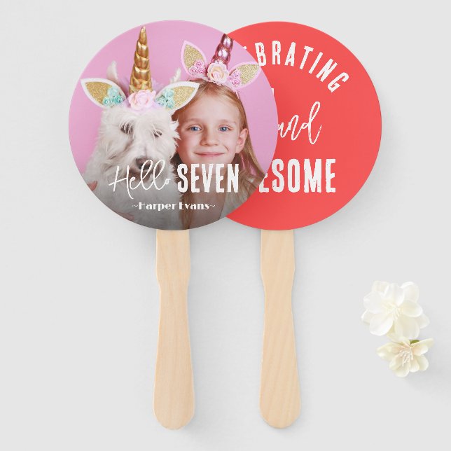 Photo Personalised Birthday Hand Fan (Front and Back)