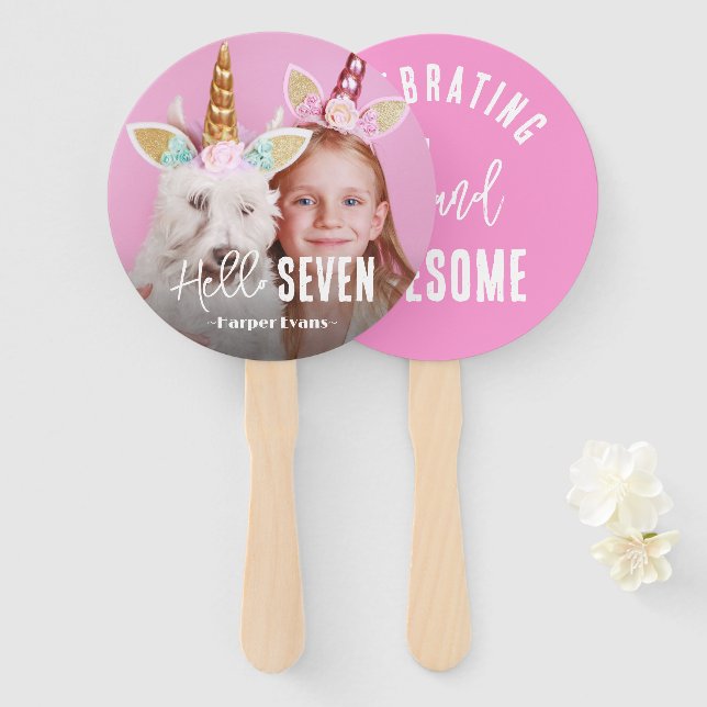Photo Personalised Birthday Hand Fan (Front and Back)
