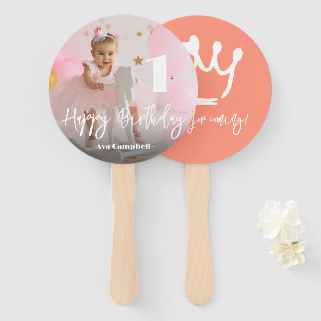 Photo Personalised Birthday Hand Fan (Front and Back)