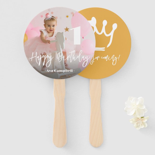 Photo Personalised Birthday Hand Fan (Front and Back)