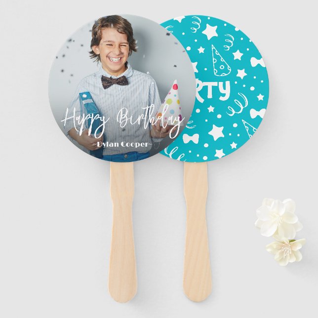 Photo Personalised Birthday Hand Fan (Front and Back)
