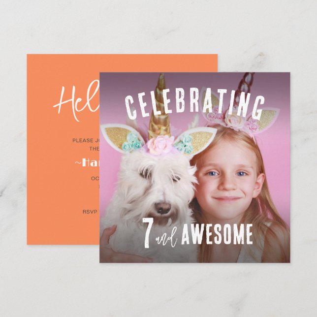 Photo Personalised Birthday Invitation (Front/Back)