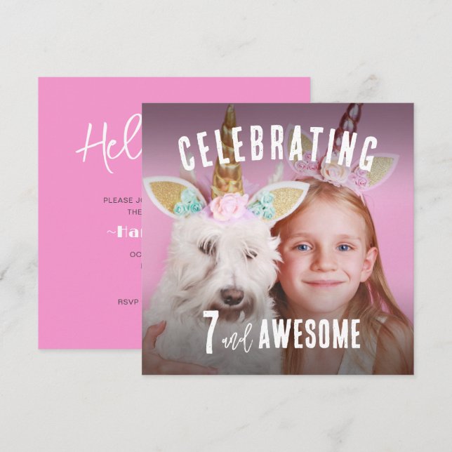 Photo Personalised Birthday Invitation (Front/Back)