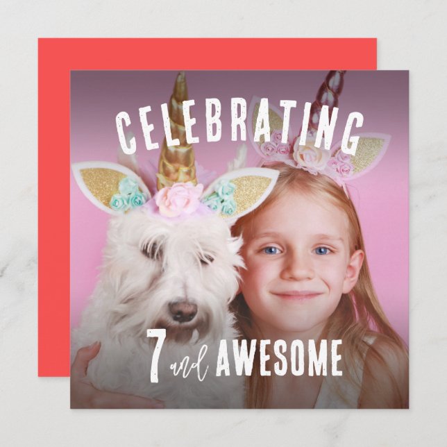 Photo Personalised Birthday Invitation (Front/Back)