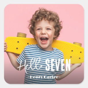 Photo Personalised Birthday Square Sticker