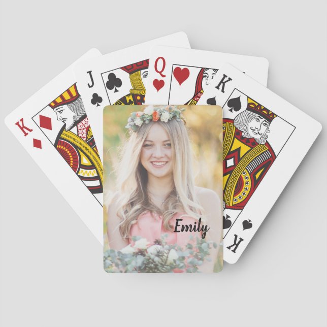 Photo Personalised Bridesmaid's Playing Cards (Back)