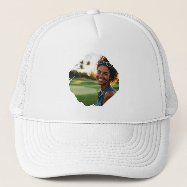 Photo Personalised Brush Stroke  Trucker Hat (Front)