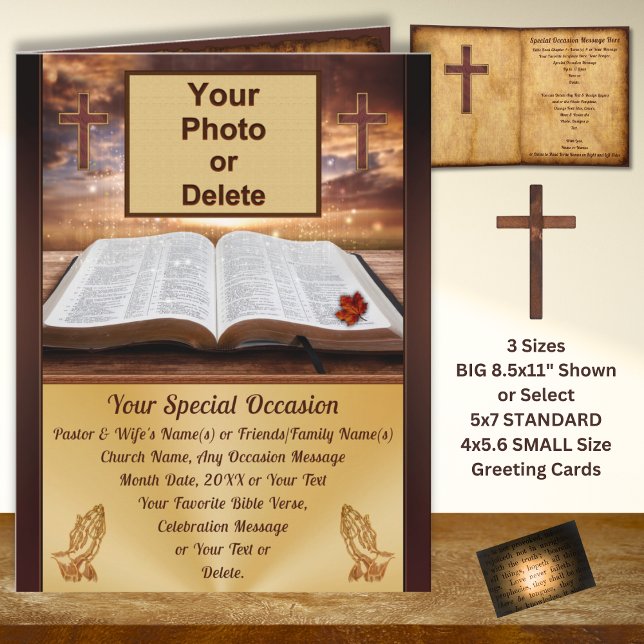 Photo, Personalised Cards for Pastors, Friends (Personalized, Appreciation Card for Pastor and Wife, with Your, pastor appreciation card messages. )