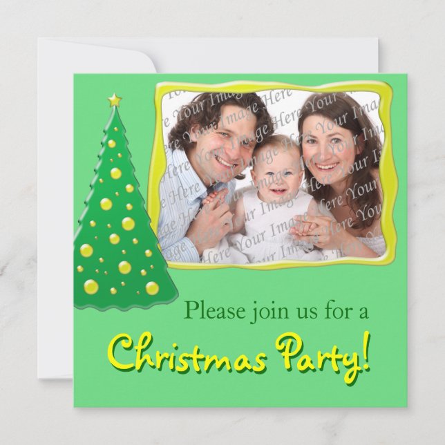 Photo Personalised Christmas Party Invitations (Front)