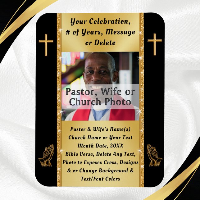 Photo Personalised, Church Favours, Church Magnets (Cheap gifts for church members. Church anniversary favors. Pastor Appreciation party ideas. 50th.)