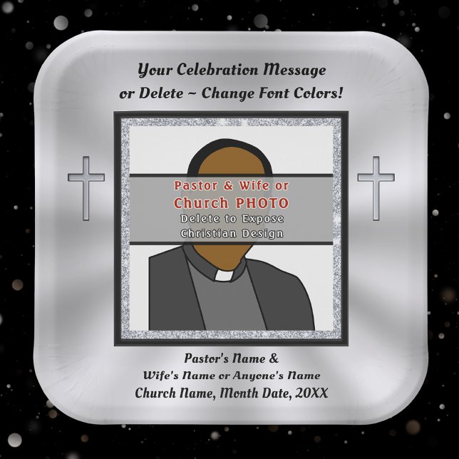 Photo Personalised, Church or Christian  Paper Plate (Christian Paper Plates for your Church Anniversary Party, Pastor Anniversary Party Supplies. )