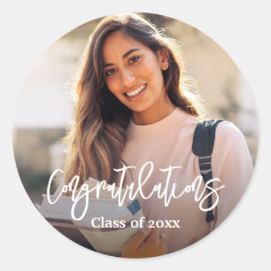 Photo Personalised Congratulations Classic Round Sticker