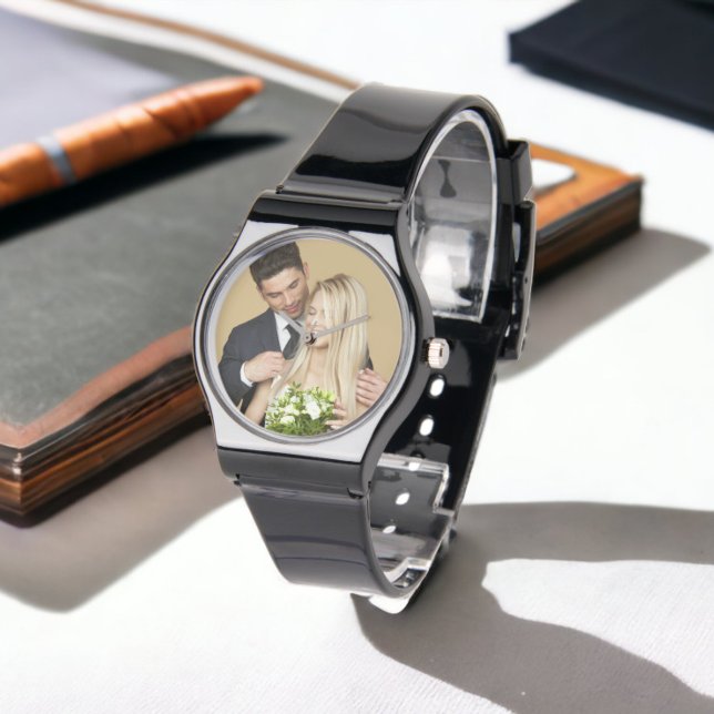 Photo Personalised Custom  Watch (Personalized Photo and Text Photo Watch from Ricaso. Easy add your own photograph, Great photo gift)