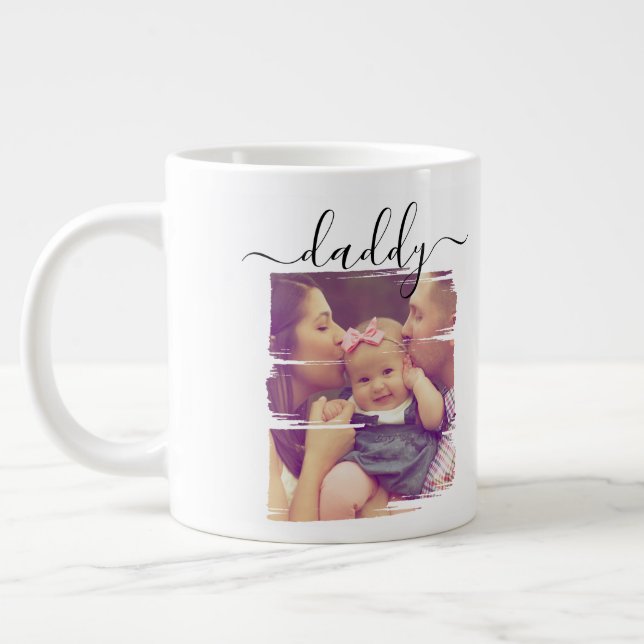 Photo Personalised Fathers Day Large Coffee Mug (Left)