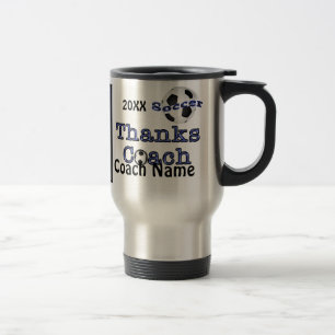 PHOTO Personalised Gift Ideas for Coaches Soccer Travel Mug