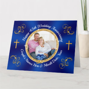 PHOTO Personalised Happy, 45th Anniversary Cards